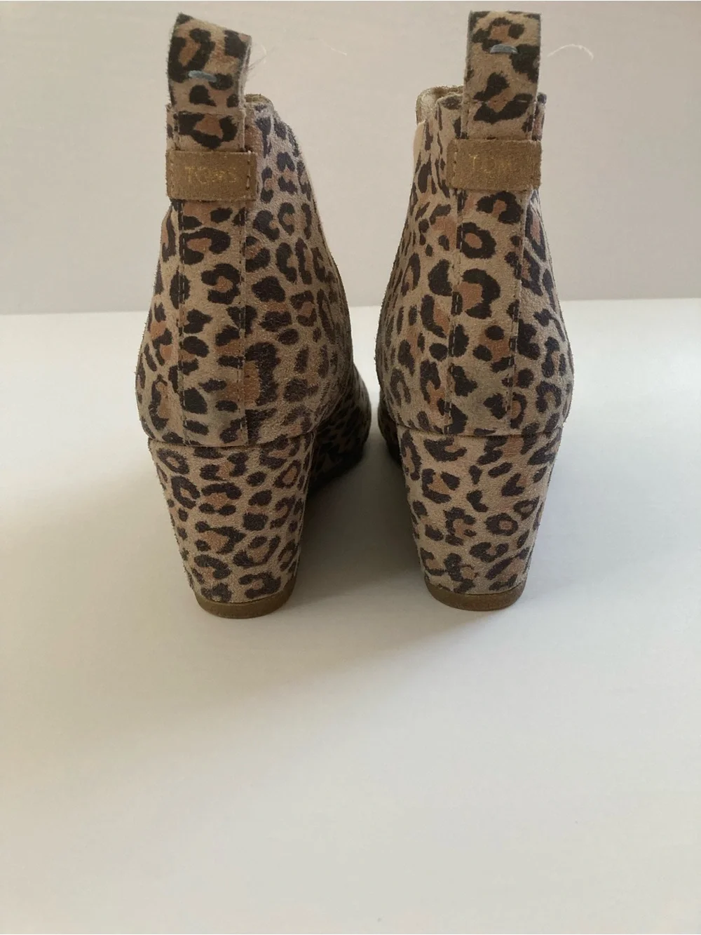 Toms Kelsey Leopard Print Wedge Ankle Booties